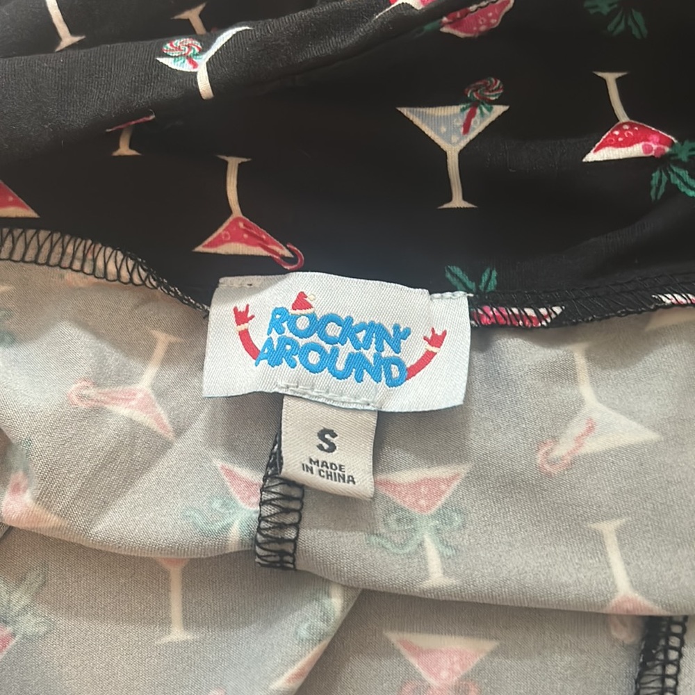 Holiday Winter Leggings sz S Martini Holly Lollipop Christmas High Waist NWOT - Picture 4 of 9